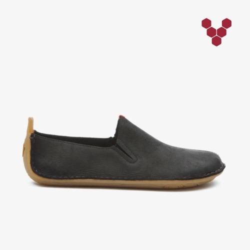 Vivobarefoot Ababa II Mens Slip On Shoes Black UK YTDK